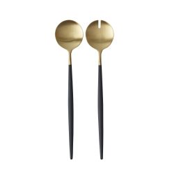 GOA Svart-Gull Salatbestikk