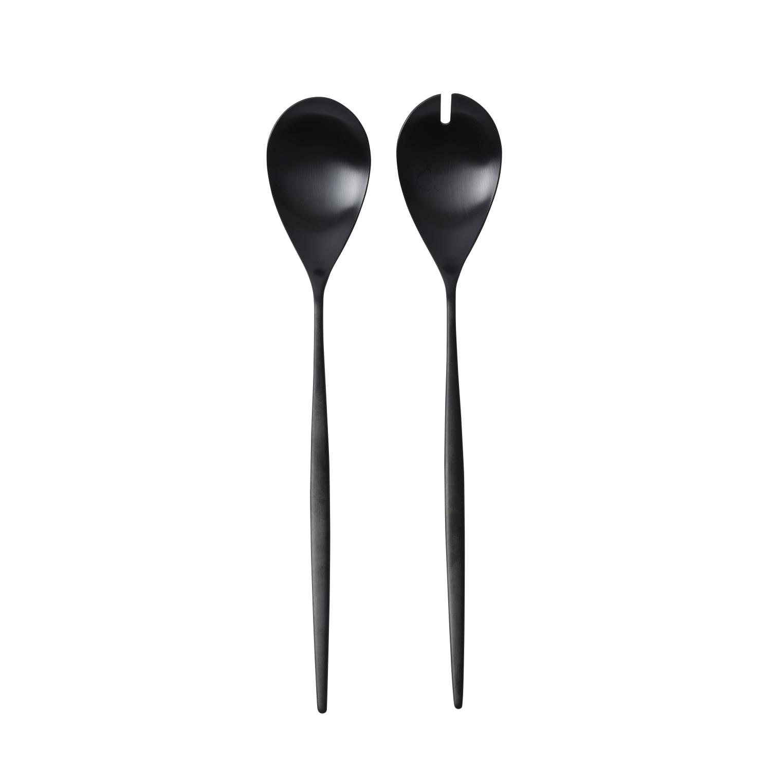 MOON Svart Salatbestikk