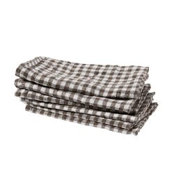 Linserviett, Smårutete brun