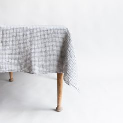 Alternative view of Linduk, Flax/Blue checks 140x 250 cm