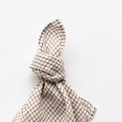 Linserviett, Brun-hvit rutete 45 x 45