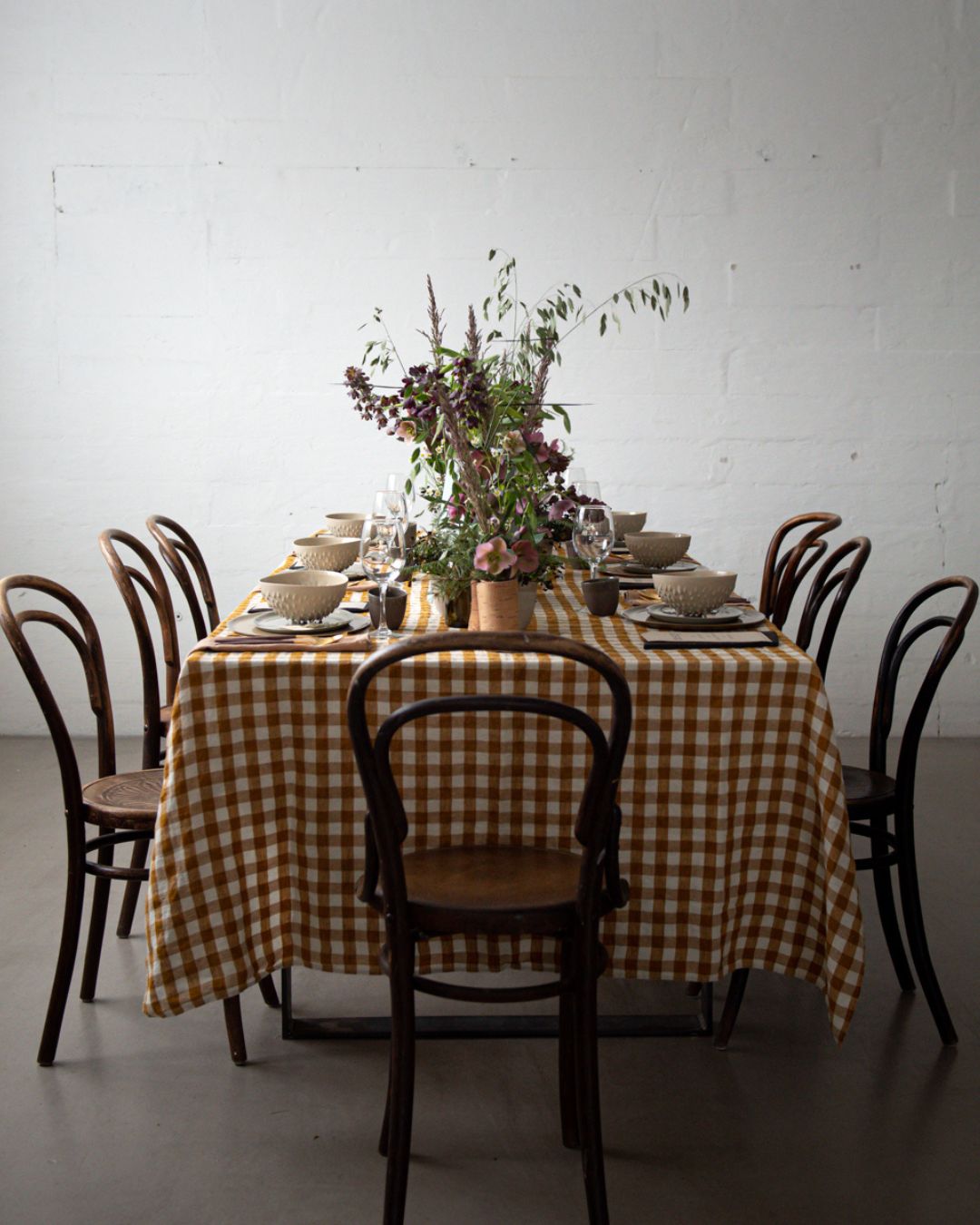 Linduk, Curcuma Medium Gingham 140 x 250 cm - Bilde 6