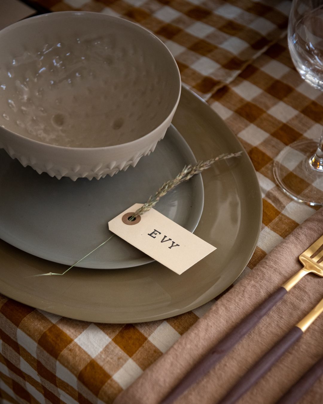 Linduk, Curcuma Medium Gingham 140 x 250 cm - Bilde 4