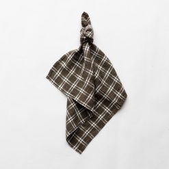 Linserviett Mørk grønn rutet , 45x45