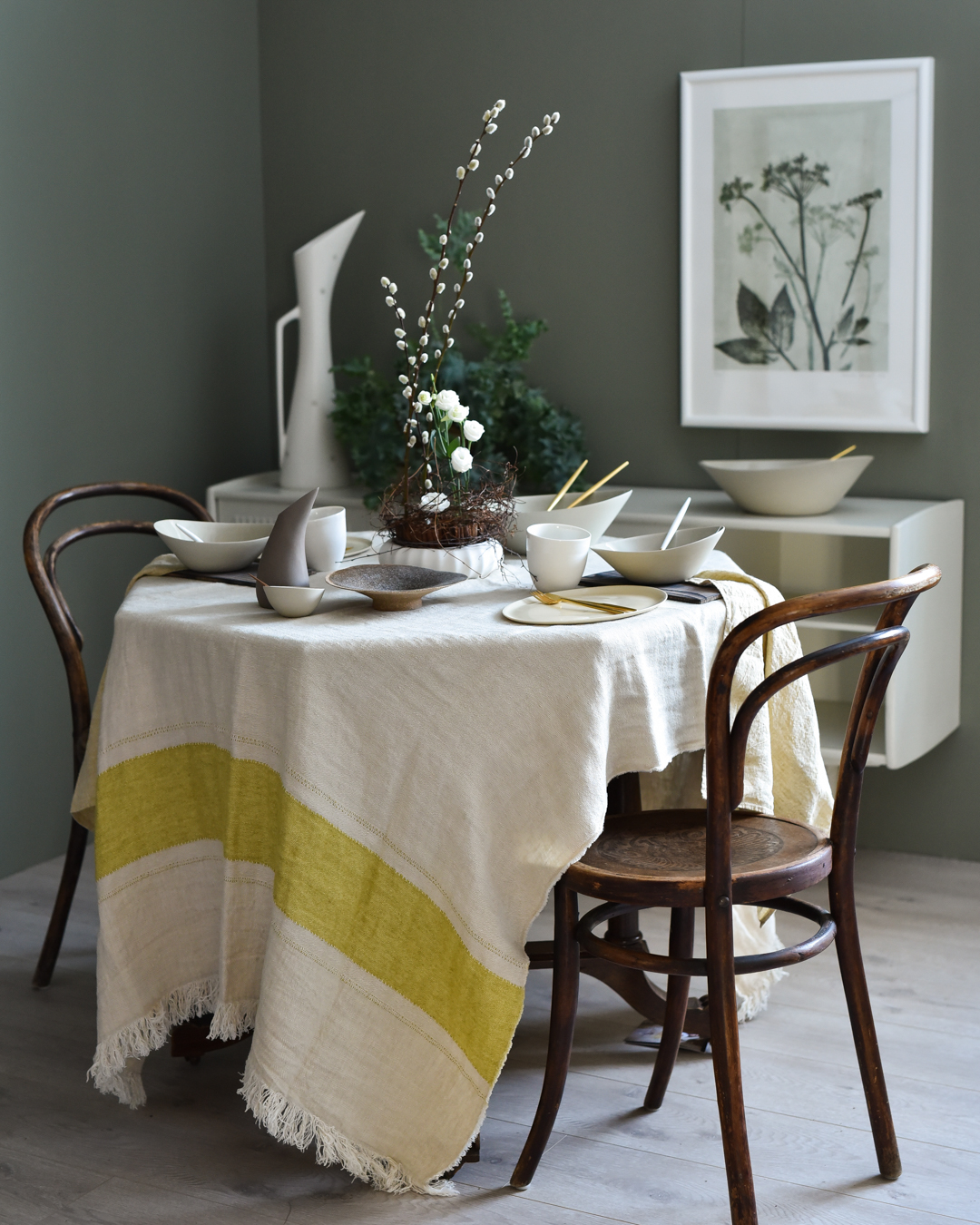 The Belgian towel,110x180cm, Mustard Stripe - Bilde 2