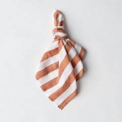 Linserviett, Dark old orange stripe, 45x45