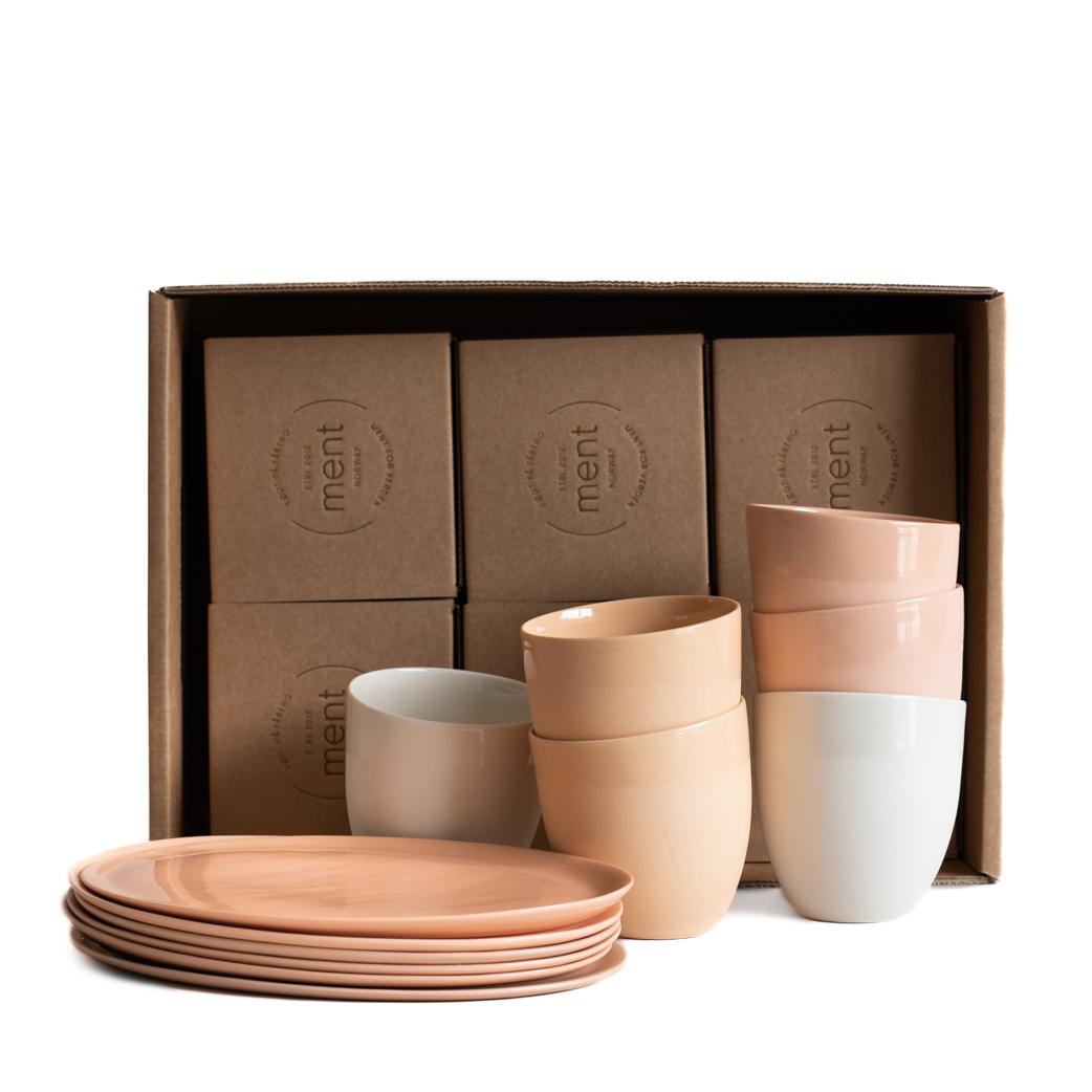 KRUM 6 pk. Kaffe + Liten Tallerken, Søt